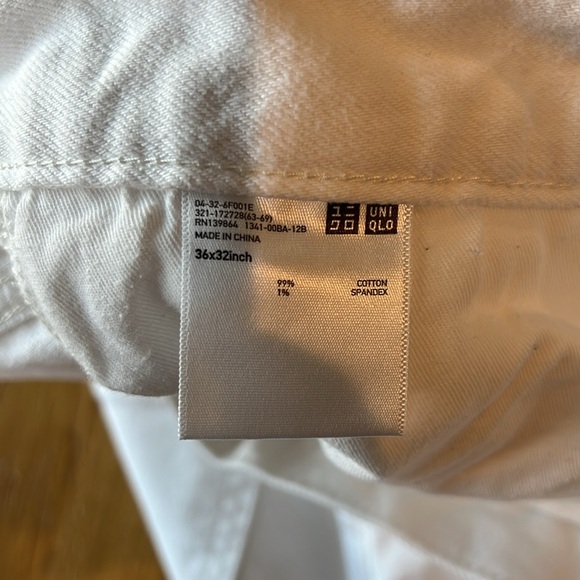 Uniqlo White Cotton Jeans - 36" Waist / 31" Inseam - Picture 12 of 12
